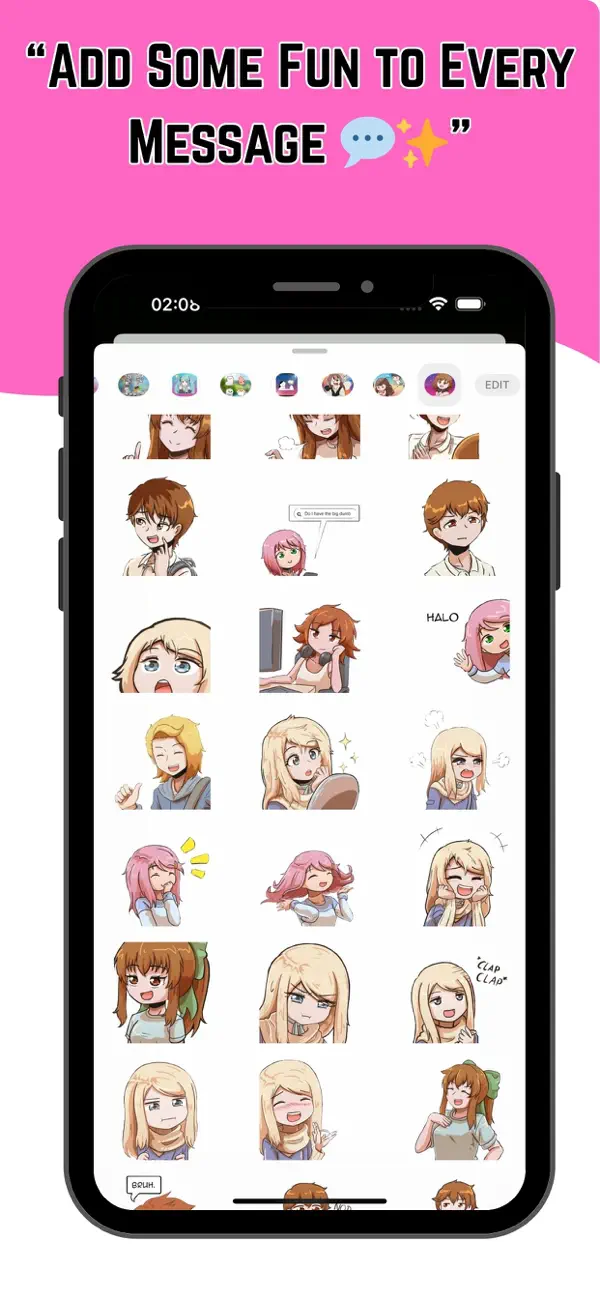 #2. Kawai Girl Romantic Stickers (iOS) By: Imane Bahta