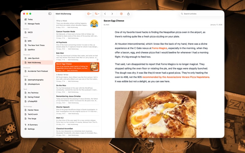 Today - An RSS Reader screenshot