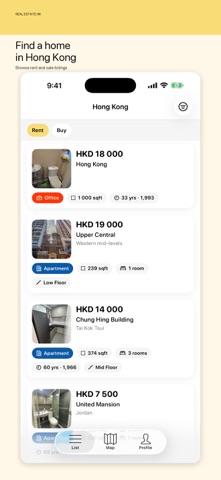 Real Estate HK app screenshot