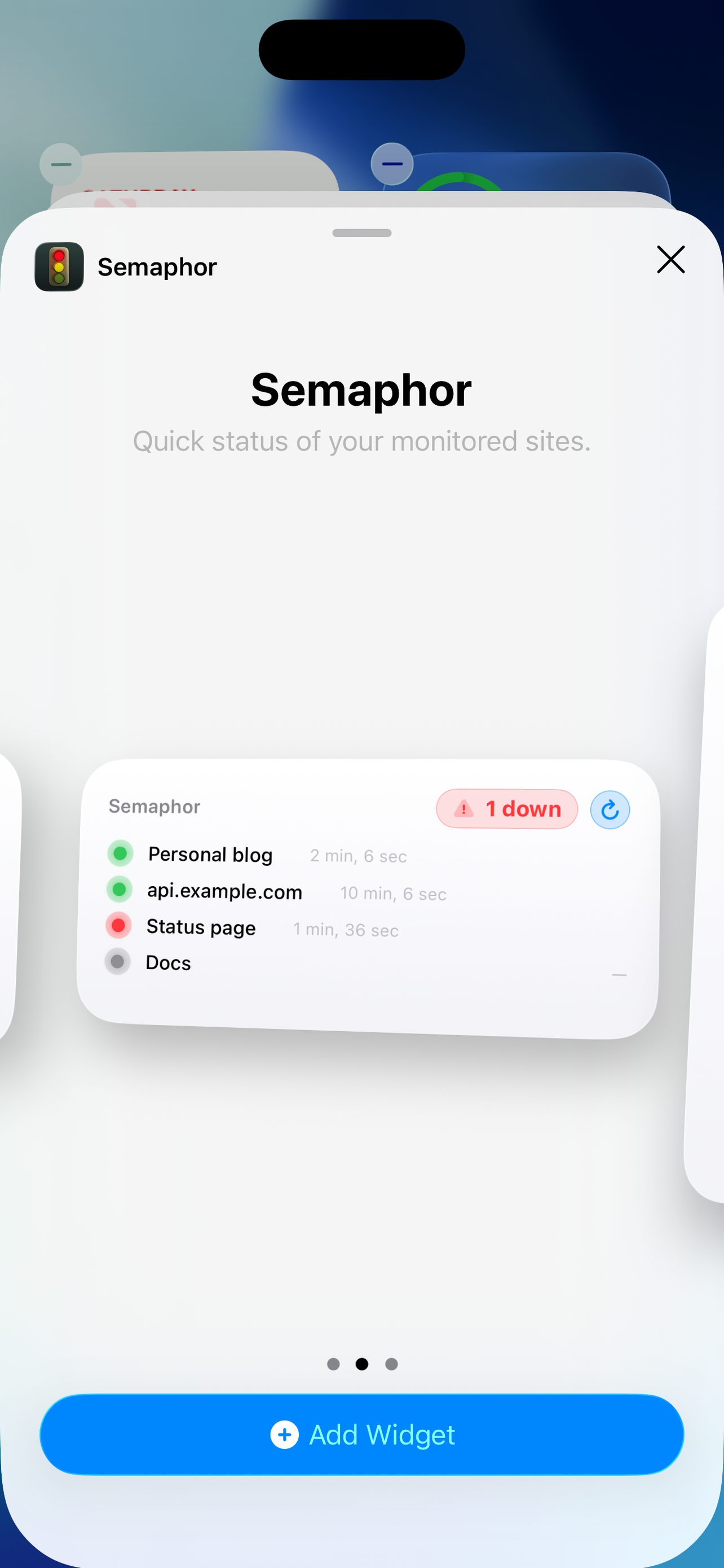 Semaphor: Uptime Widget