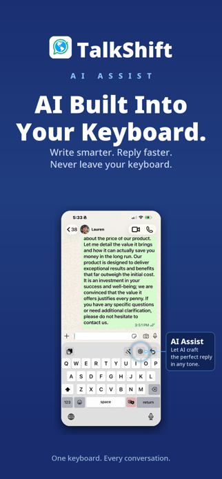 TalkShift – AI Keyboard Screenshot 8 of 10