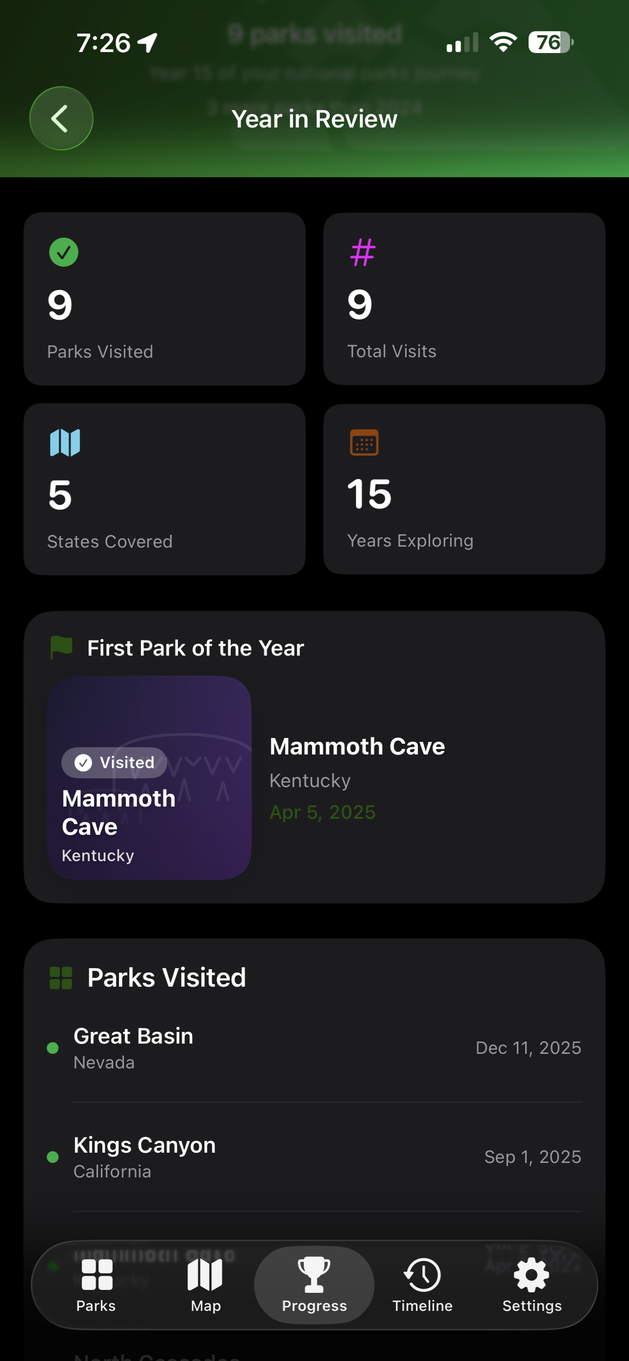 Park Visit Log screenshot 6