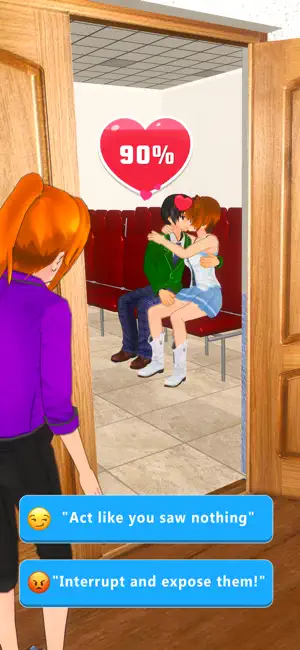 Secret Kiss School Girl Games screenshot 2
