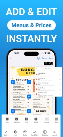 Create Menus Easily iPhone screenshot