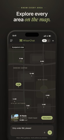 WiserChat - AI Real Estate iPhone screenshot