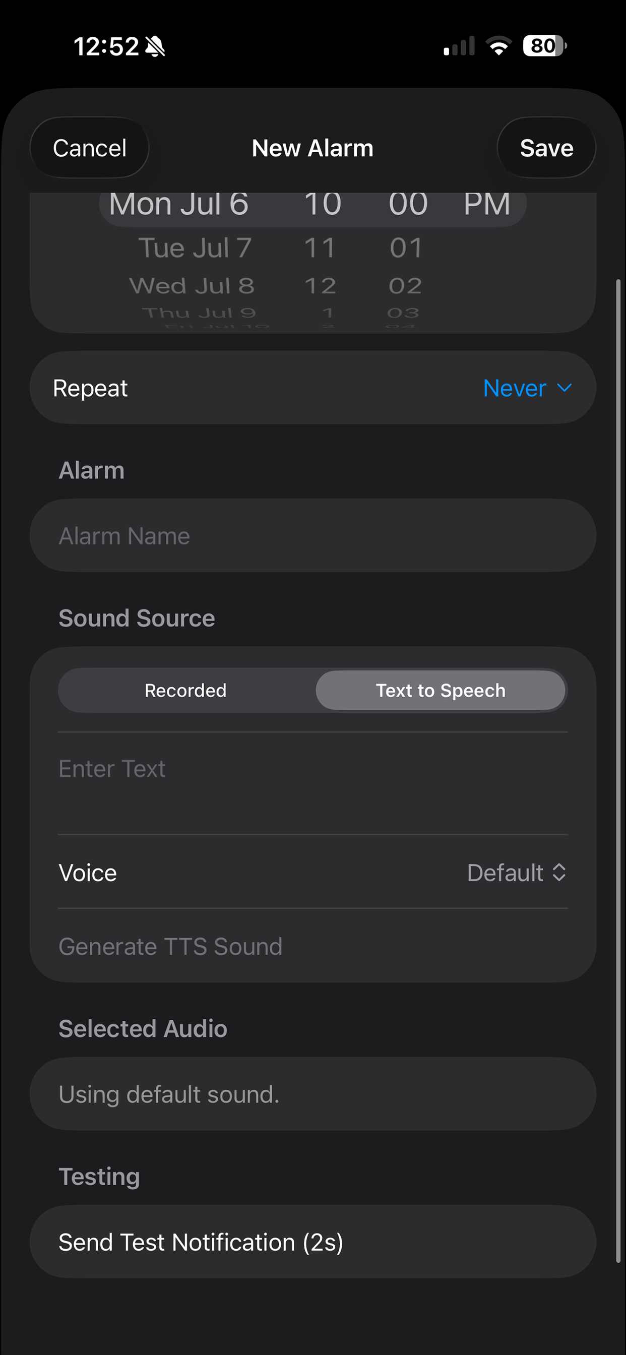 Spoken Alarm screenshot 3