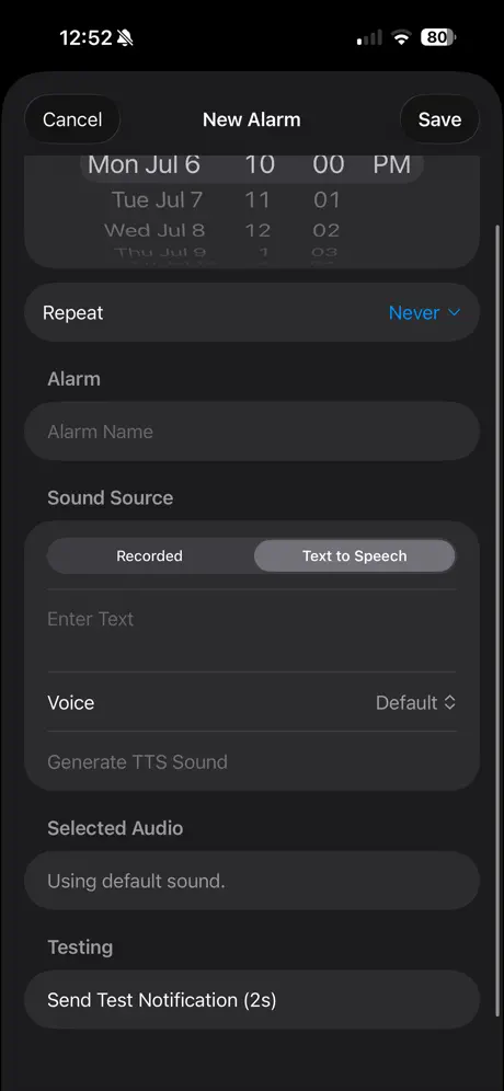 Spoken Alarm screenshot 3