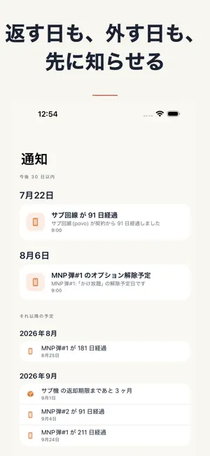 モバ管 - スマホ契約管理 screenshot 1