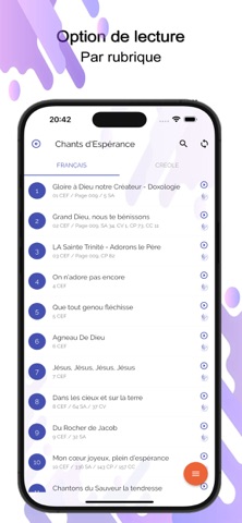 Chant d'Éspérance - Lyrics iPhone screenshot