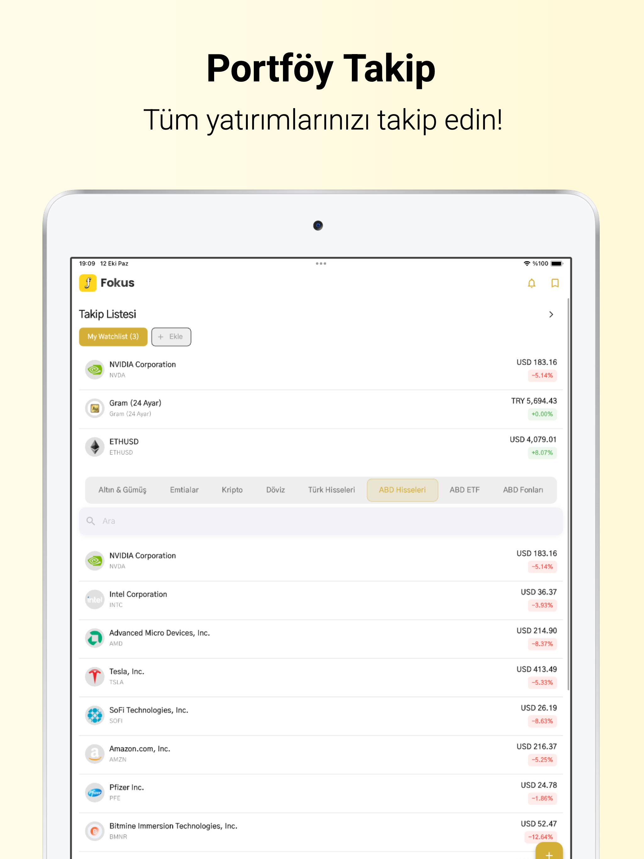 Portföy Takip : Fokus