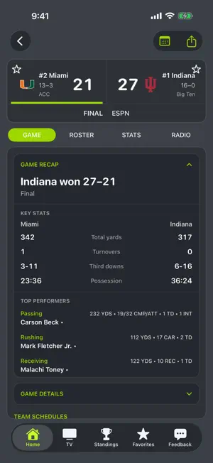 Miami Hurricanes Football screenshot 3