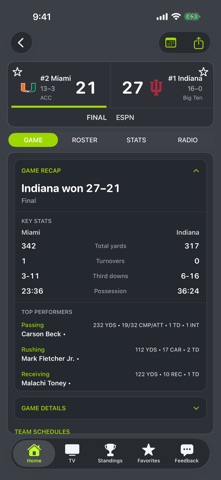 Miami Hurricanes Football app screenshot 3