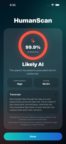 HumanScan iPhone screenshot