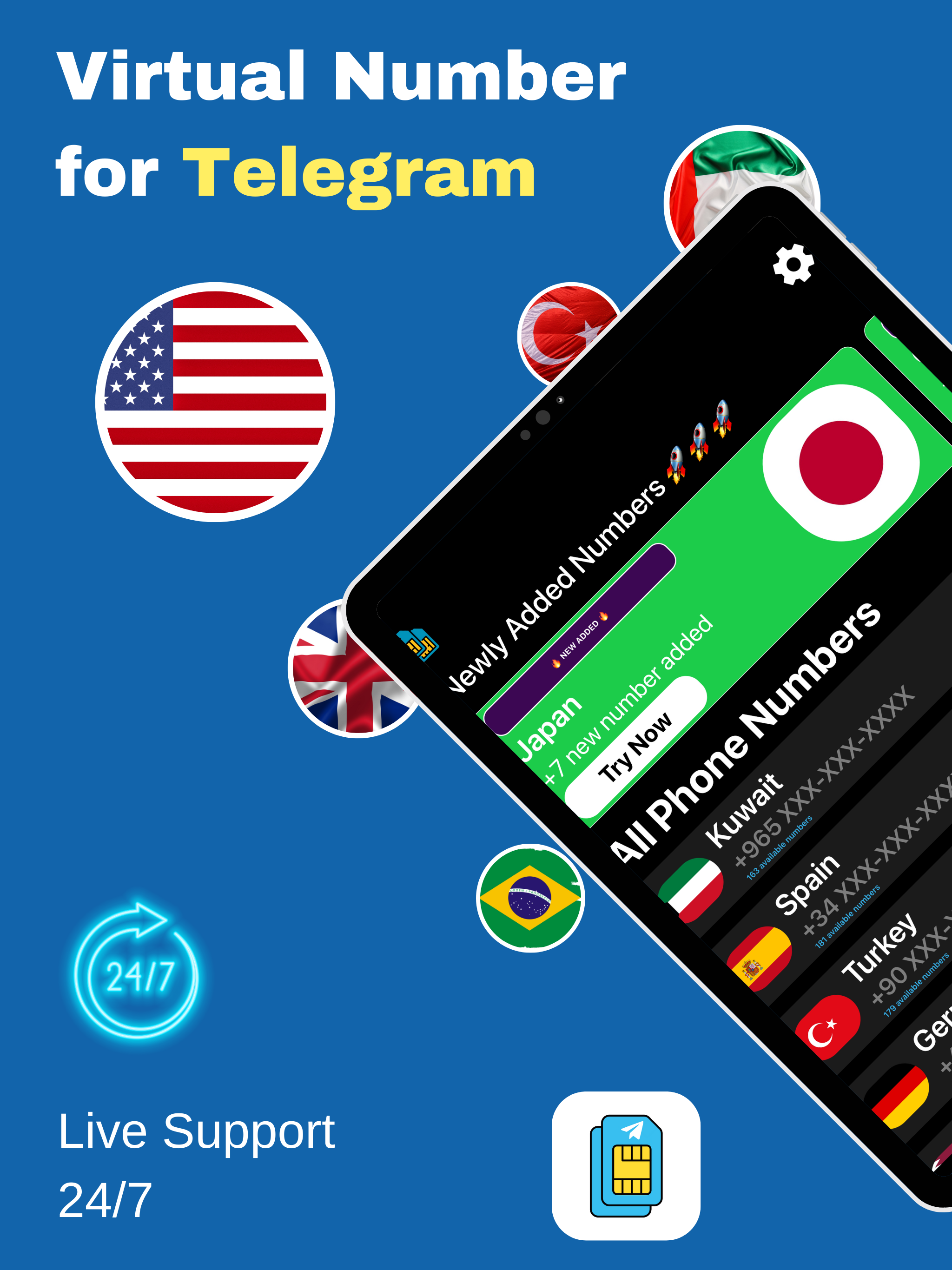 Virtual Number for Telegram '