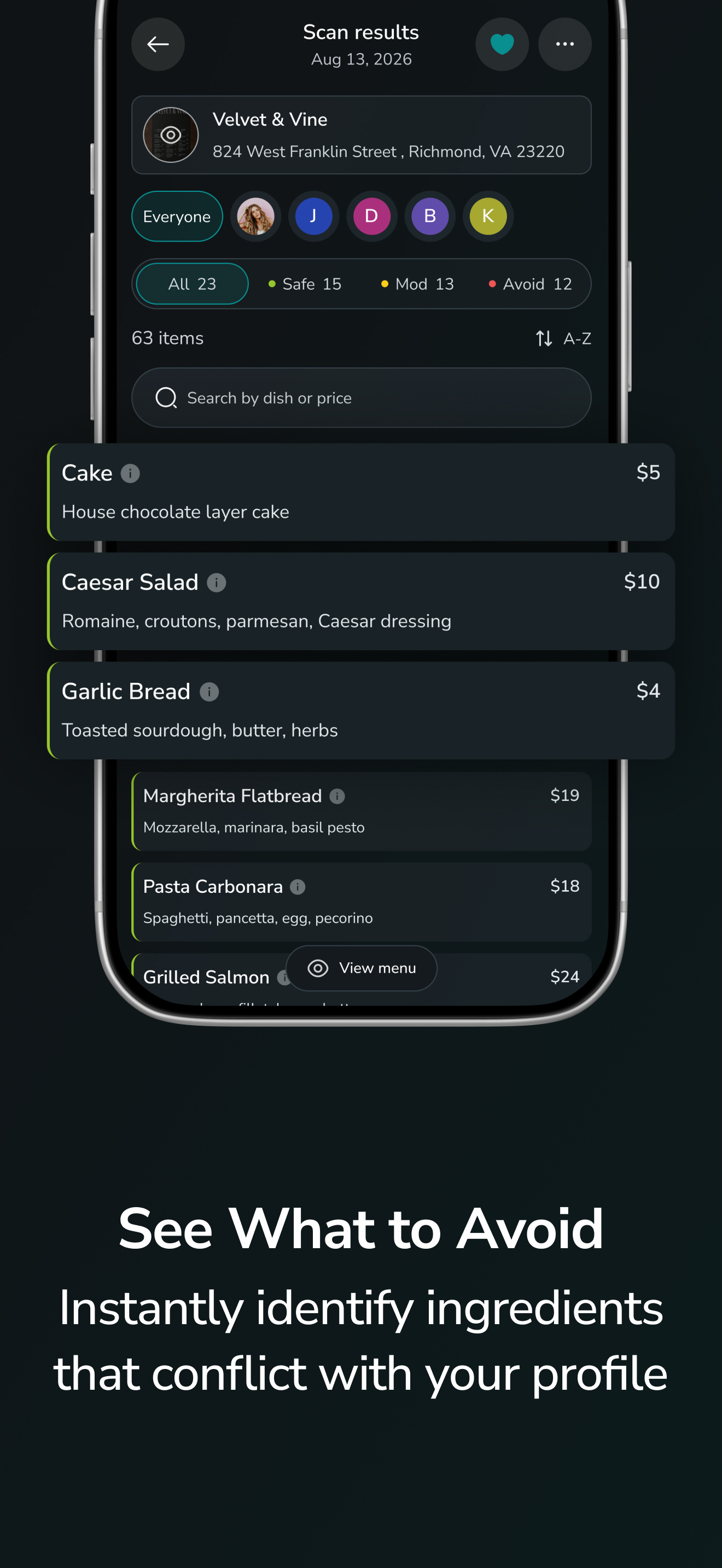 MenuSafe screenshot 3