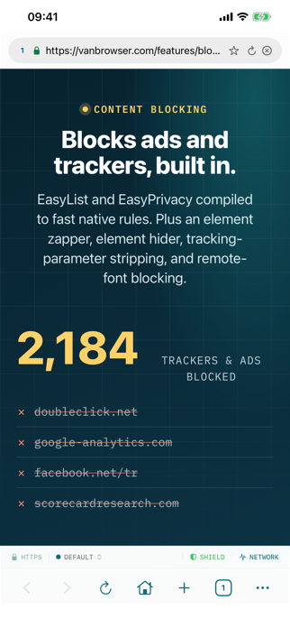 VanBrowser: Private Browser Screenshot 2 of 7