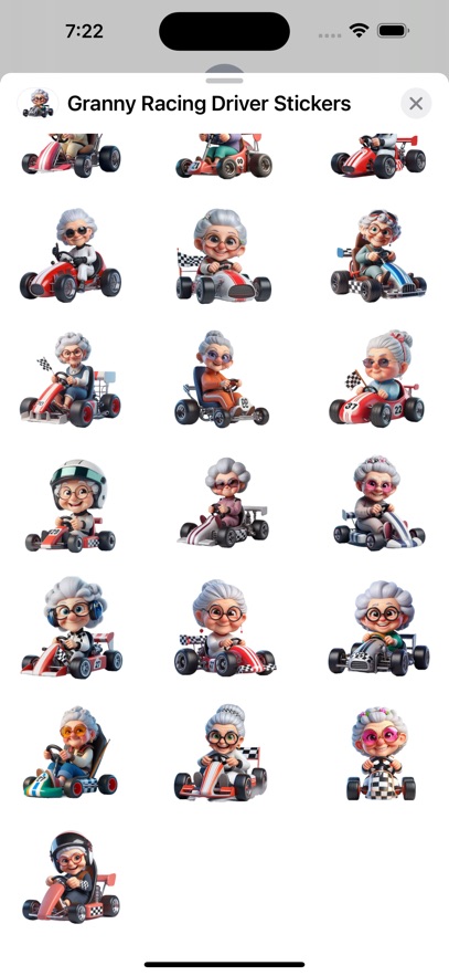 Granny Racing Driver Stickers