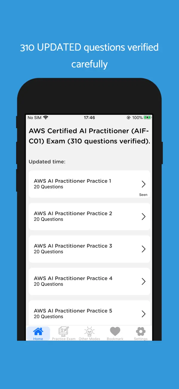 Screenshot #1 pour AWS AI Practitioner 2026