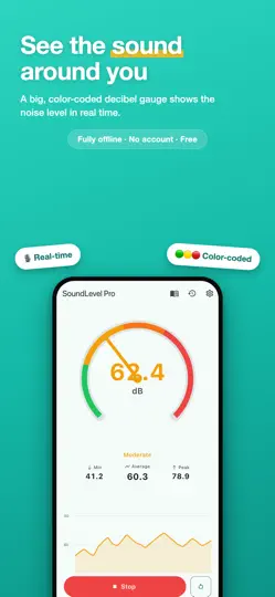 Capture d'écran de SoundLevel Pro: DB Meter sur iPhone 1