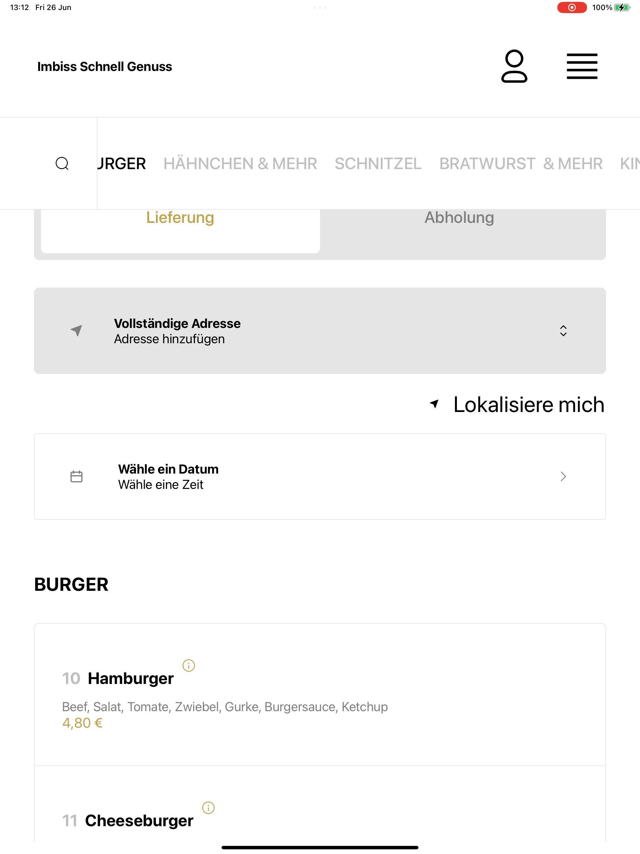 Imbiss Schnell Genuss