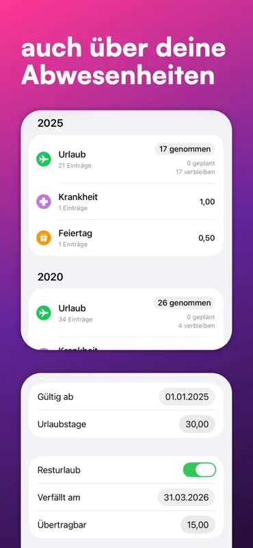 WorkTimes Arbeitszeiterfassung screenshot 7 of 9