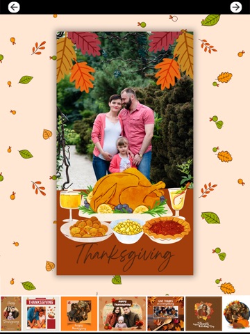 thanksgiving photo frames card iPad screenshot