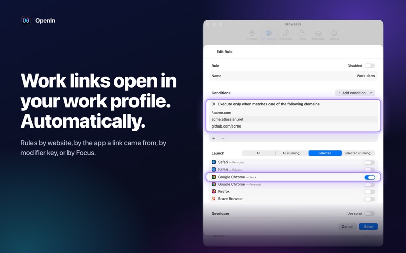OpenIn: Browser & Link Picker Screenshot 2 of 6
