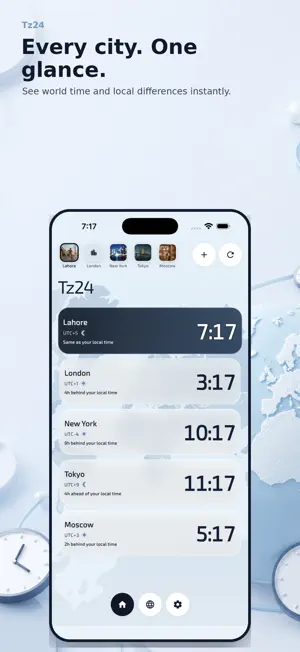 Tz24: World Clock screenshot 1