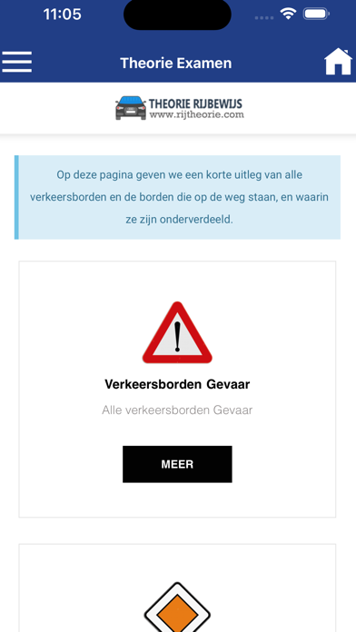 Theoretische rijbewijs vragen Screenshot