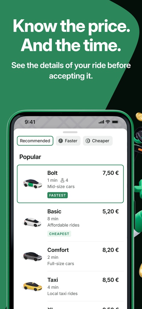 Bolt: Request a Ride - Transparent Pricing Options