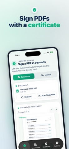 Sign PDF by Certificate iPhone screenshot