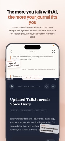TalkJournal: Voice Diary AI iPhone screenshot