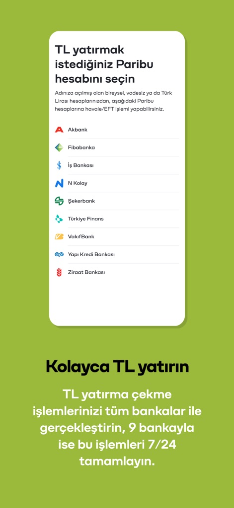 Paribu | Bitcoin - Crypto - Nutzer können Türkische Lira einfach und rund um die Uhr über eine Auswahl von neun Partnerbanken einzahlen, wobei auch FAST-Überweisungen für zusätzliche Flexibilität außerhalb der regulären Geschäftszeiten unterstützt werden.