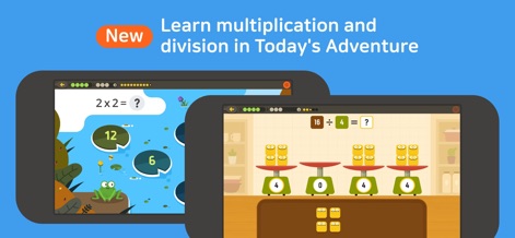 Todo Math - Examine how the app teaches core operations through dynamic visuals, such as the frog jumping on lily pads for multiplication and balanced scales for division.