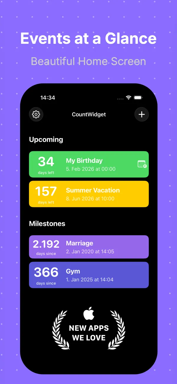 #2. Countdown Widget – CountWidget (iOS) Ved: HAKAN BOZKURT
