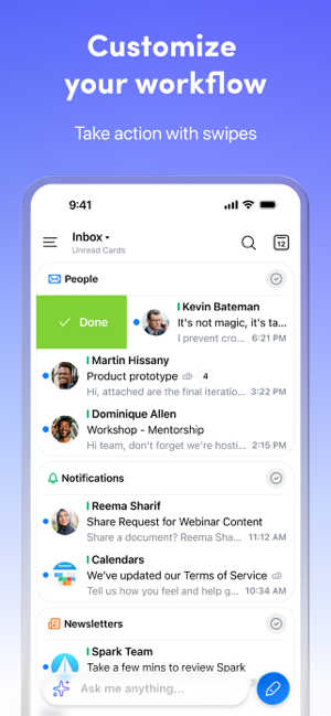 Spark AI Email & Calendar Screenshot