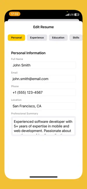 PDF resume builde,PDF Template screenshot 3
