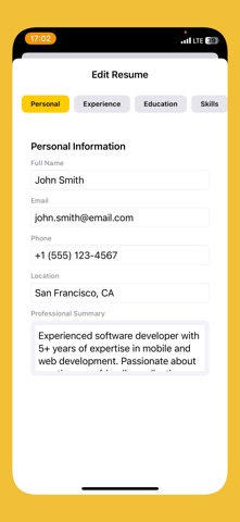PDF resume builde,PDF Template Screenshot 3 of 4