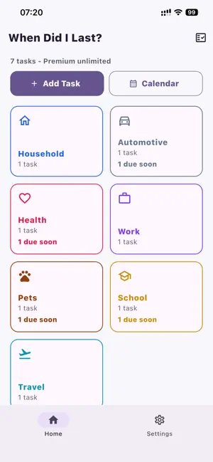 When Did I Last: Task Tracker screenshot 1