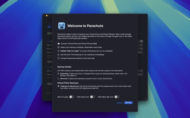 Parachute Backup Screenshot