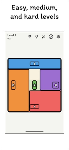 Rectangles Logic Puzzle Grid iPhone screenshot