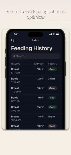Скриншот Latch: Breastfeeding Tracker на iPhone 3