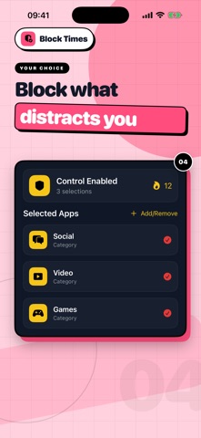 Block Times - App Control Screenshot 4 of 6