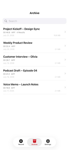 REDREC - Offline Transcription iPhone screenshot