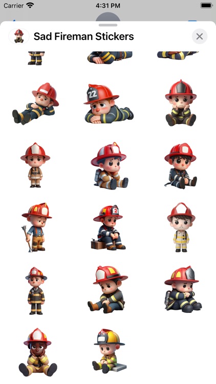 Sad Fireman Stickers