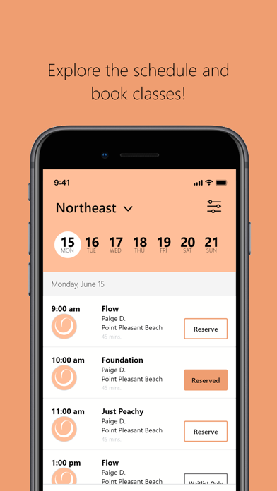 Peach House Pilates iPhone screenshot 3 - Health & Fitness app