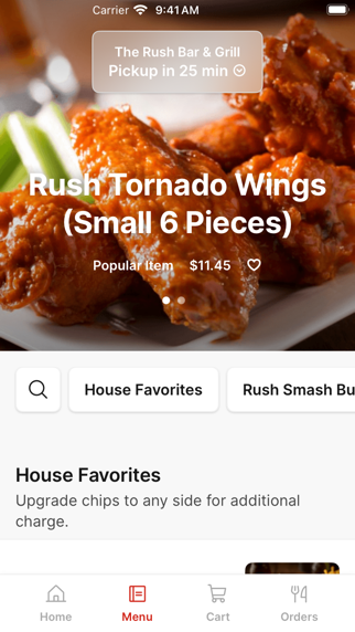 The Rush Bar & Grill iPhone screenshot 2 - Food & Drink app