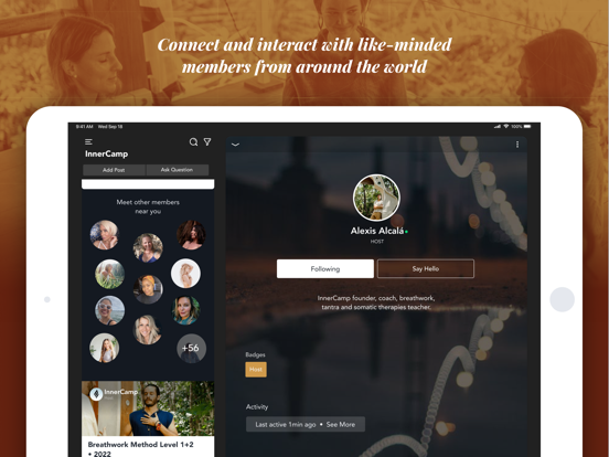 InnerCamp Community iPad screenshot 1 - Lifestyle app