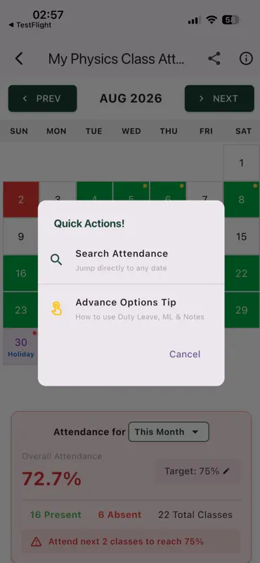 Daily Attendance Tracker App screenshot 7 of 7