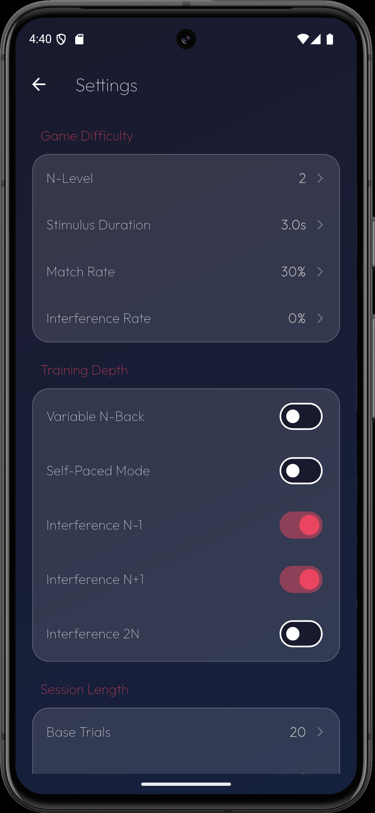 Advanced Dual N-Back screenshot 3